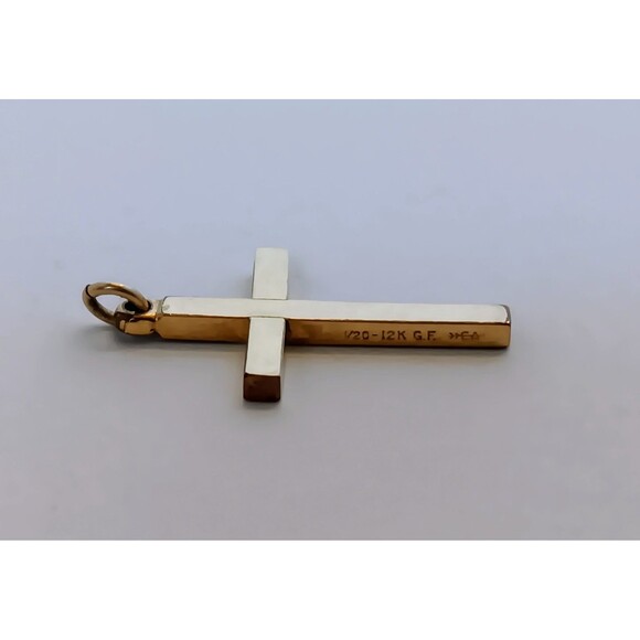 Vintage Carl-Art Signed 1/20 12 K GF Cross Pendant 1 in - Picture 5 of 8